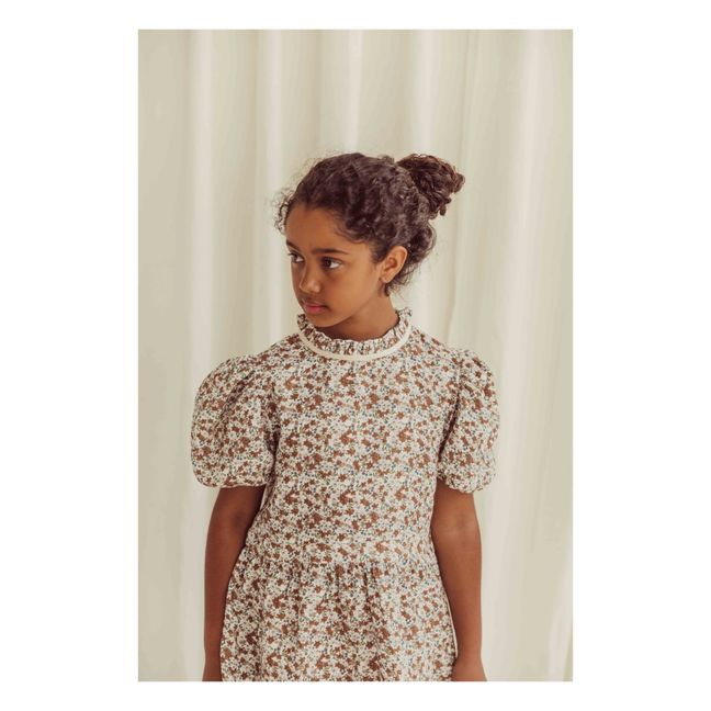 Robe Coton Bio Fleurie Bonita | Beige