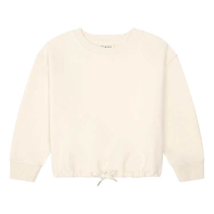 Organic Fleece Girls Tie Sweatshirt | Bianco- Immagine del prodotto n°0