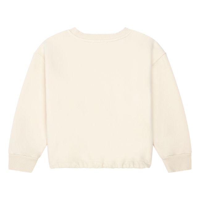 Organic Fleece Girls Tie Sweatshirt | Bianco