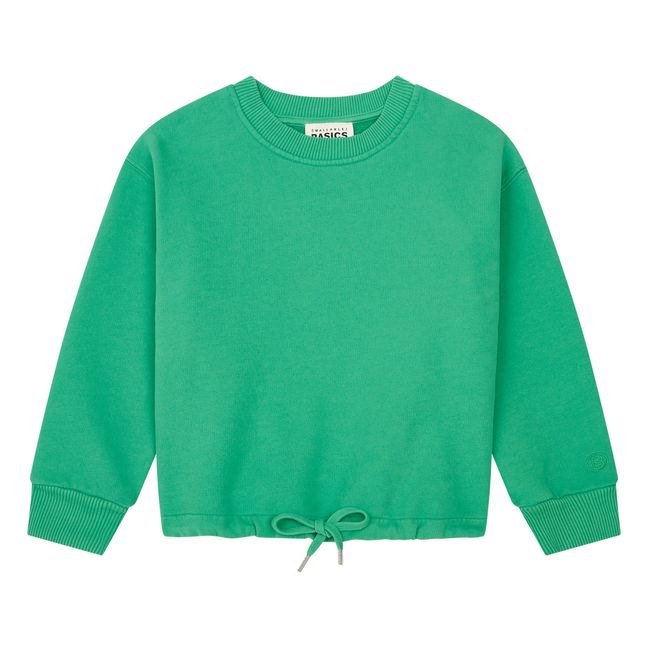 Sweatshirt für Mädchen zum Knüpfen aus Bio-Molton | Grün