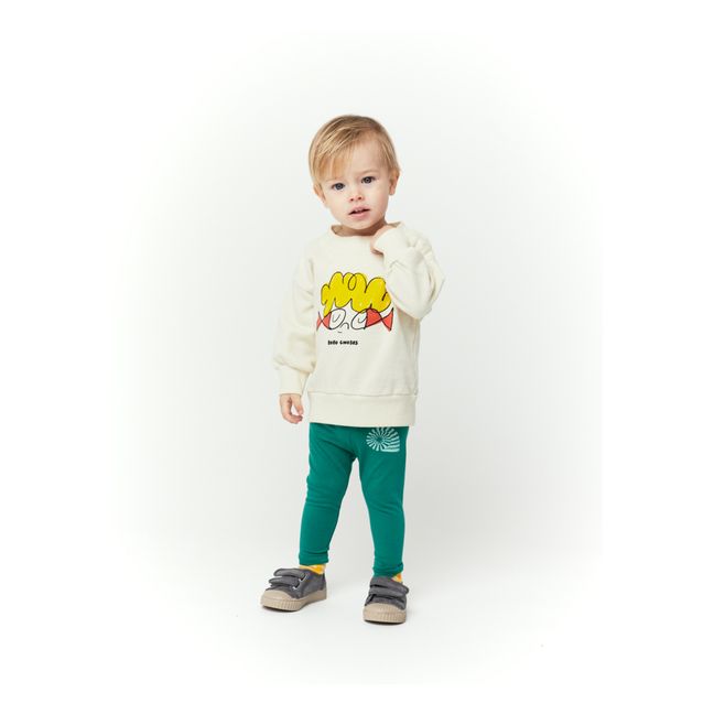 Exclusivité Bobo Choses x Smallable - Sweat Coton Bio Poissons Bébé | Ecru