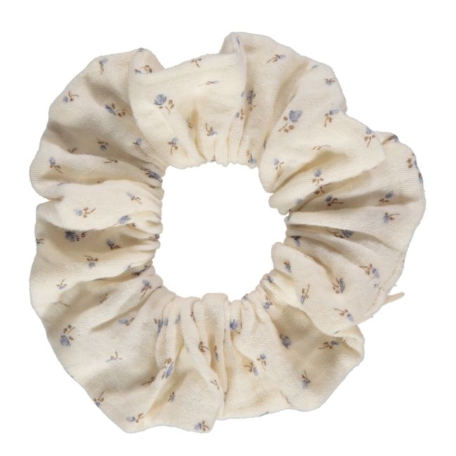 Organic Cotton Floral Scrunchie | Beige