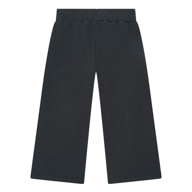 Pantalones rectos de vellón ecológico para niña | Negro