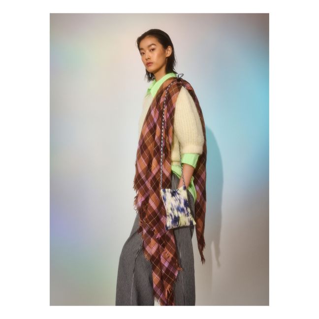 Sciarpa Soli a Quadri in Lana - Collezione Donna | Ruggine