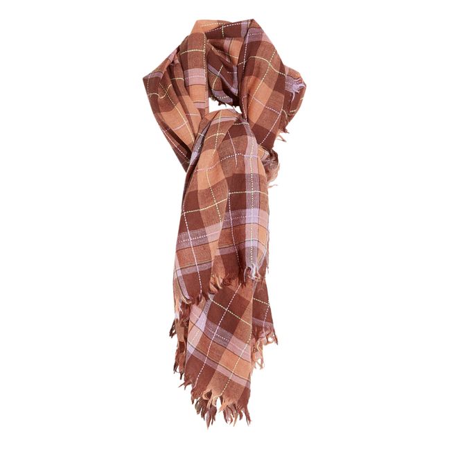 Sciarpa Soli a Quadri in Lana - Collezione Donna | Ruggine