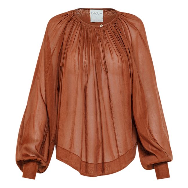 Bohemian cotton and silk voile blouse | Cioccolato