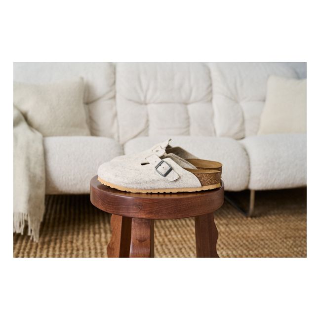 Clogs Boston Wolle Schuh Normal | Grauweiß