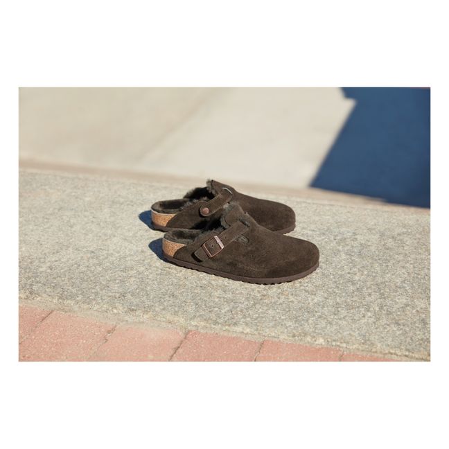 BIRKENSTOCK - Mules Boston Calzata Normale - Verde kaki chiaro