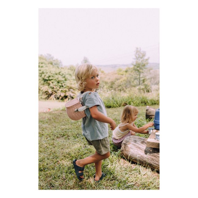 Panier enfant Mini Chari en rotin | Rose pâle