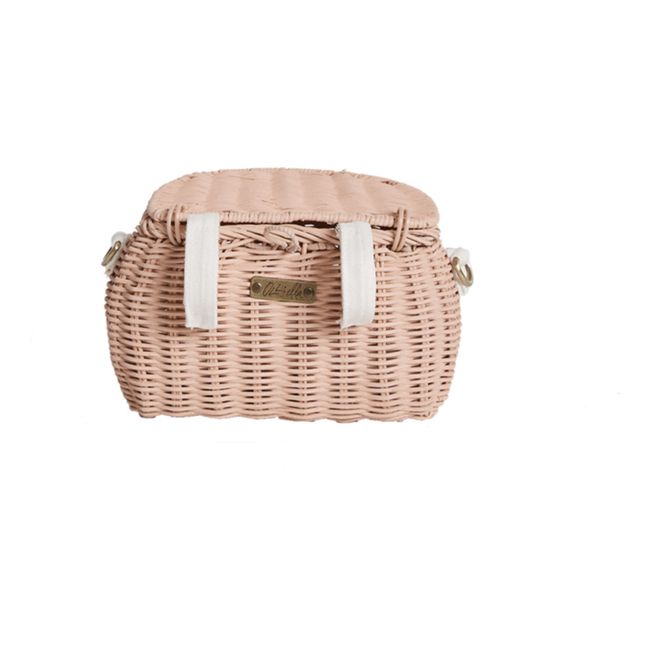 Cesta infantil de mimbre Minichari | Rosa Palo