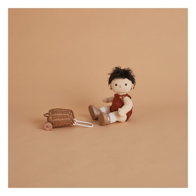 Luggy Rattan Wheeled Doll Basket