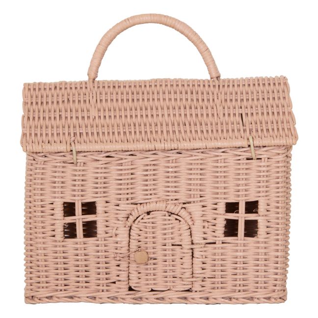 Panier Casa en rotin | Rose