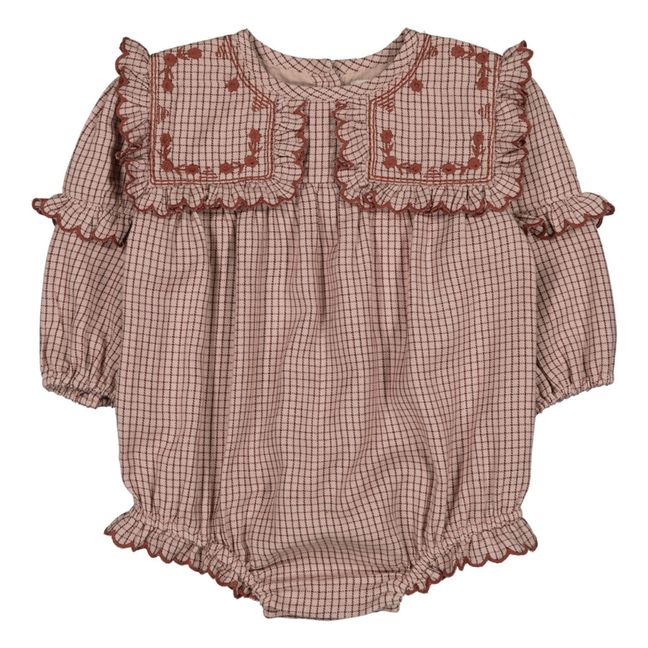 Barboteuse à Carreaux Oceane | Rose