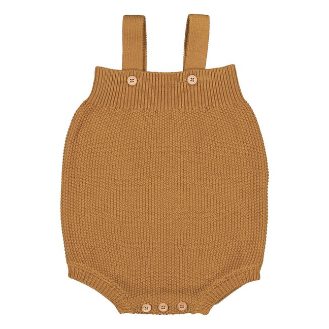 Strampelanzug Maschenware Birne | Ocker