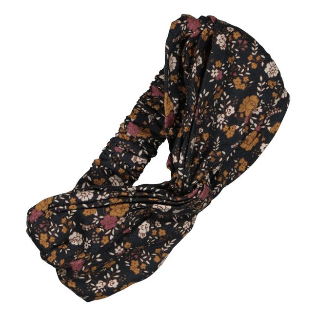 Fascia per capelli a fiori Francesca | Nero