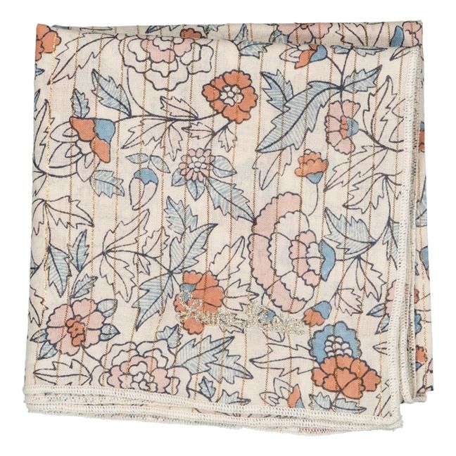 Sissi Floral Lurex Scarf | Ecru