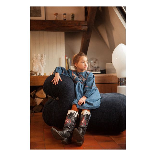 Robe Denim Patchwork Polly | Bleu jean