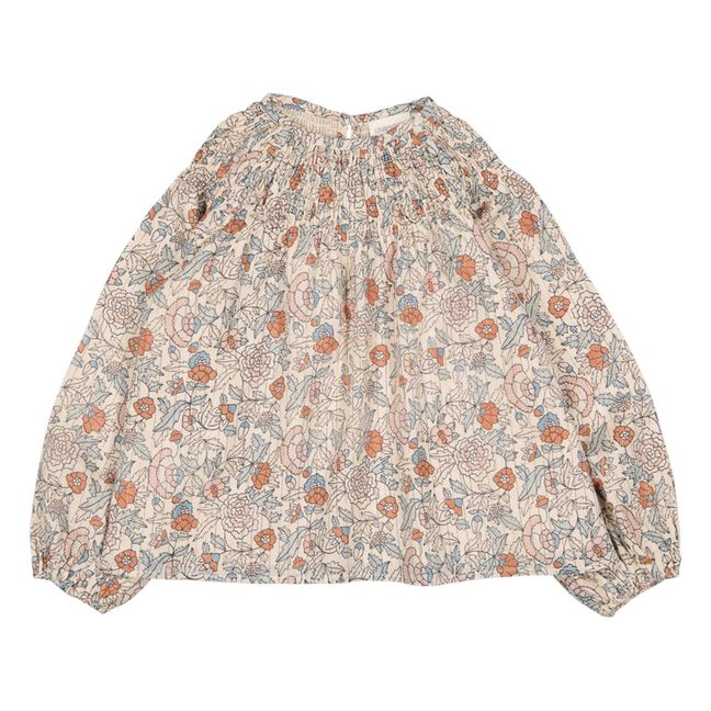 Camicetta floreale in lurex Albane | Ecru