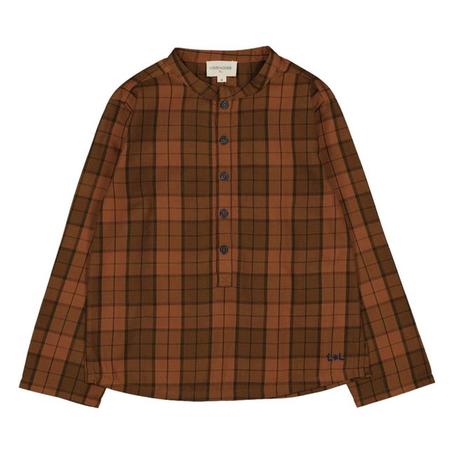 Kurta à Carreaux Tartan Grand-Père | Camel