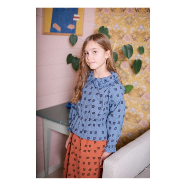 Blouse Florale Col Claudine Aila | Azul