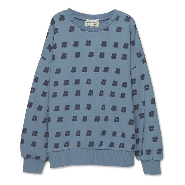 Organic cotton floral sweatshirt | Blue