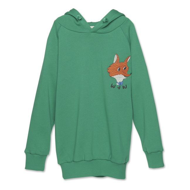 Organic Cotton Fox Hoodie | Green