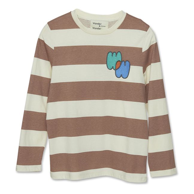 Organic Cotton Striped T-Shirt | Brown
