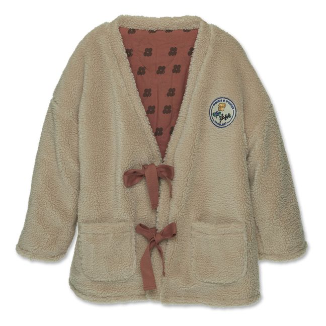 Chaqueta polar kimono reversible estampada | Terracotta