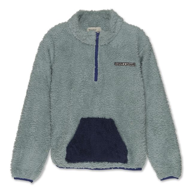 Pull Col Camionneur Façon Fourrure | Vert d'eau