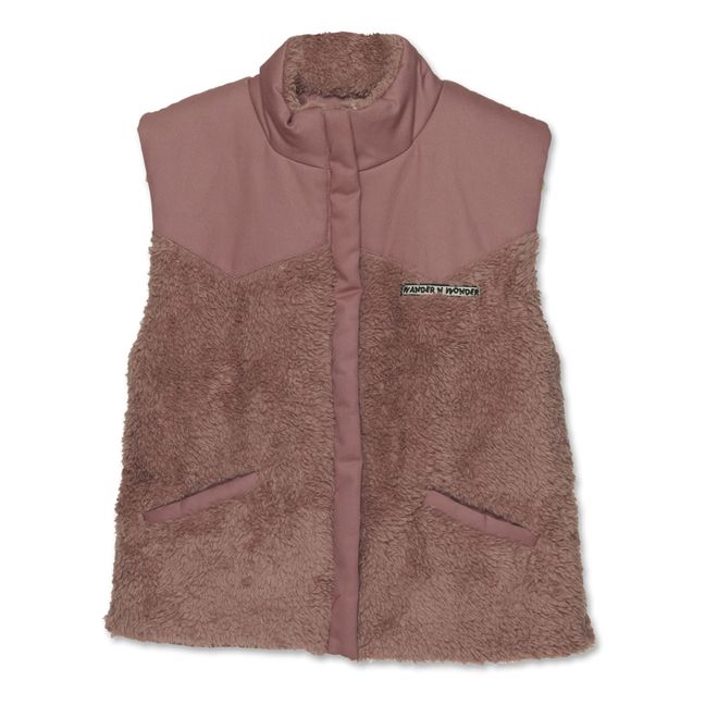 Doudoune Sans Manches Façon Fourrure | Rose