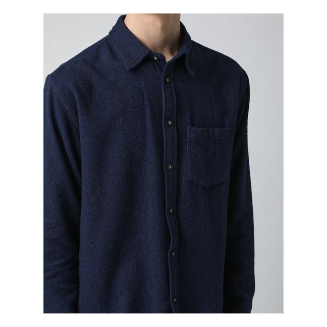 Recycled Flannel Shirt | Midnight blue