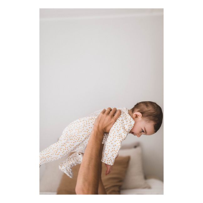 Pyjama à pieds en jersey Amalia Mini-cœurs | Jaune moutarde