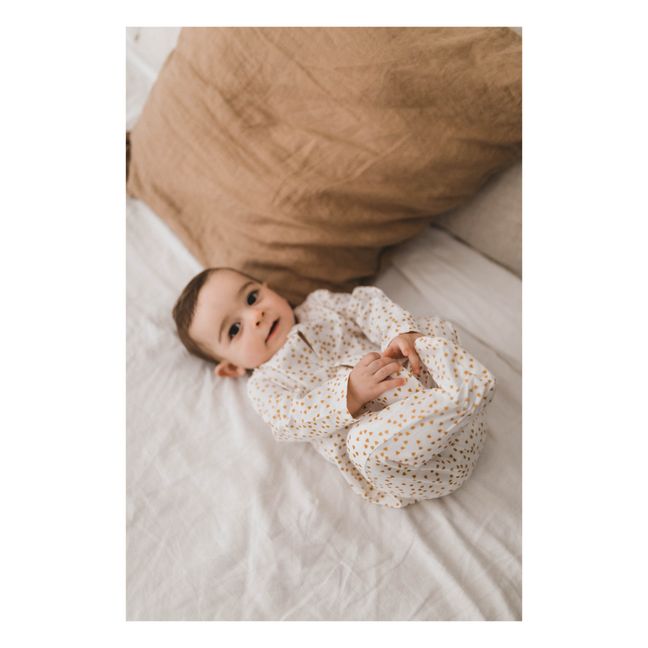 Amalia Jersey Mini Heart Footed Pyjamas | Mustard