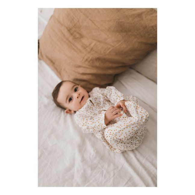 Pyjama à pieds en jersey Amalia Mini-cœurs | Jaune moutarde