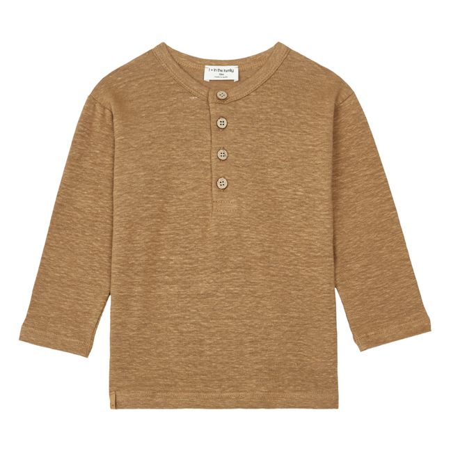 T-Shirt Manches Longues en Lin Beto | Camel