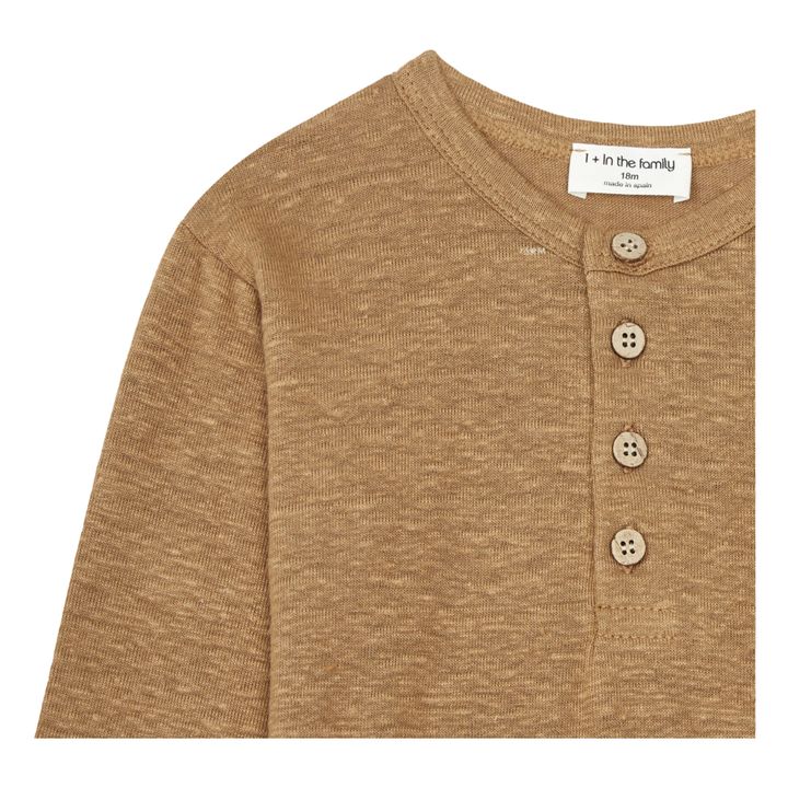 Camiseta de lino de manga larga Beto | Camel- Imagen del producto n°1