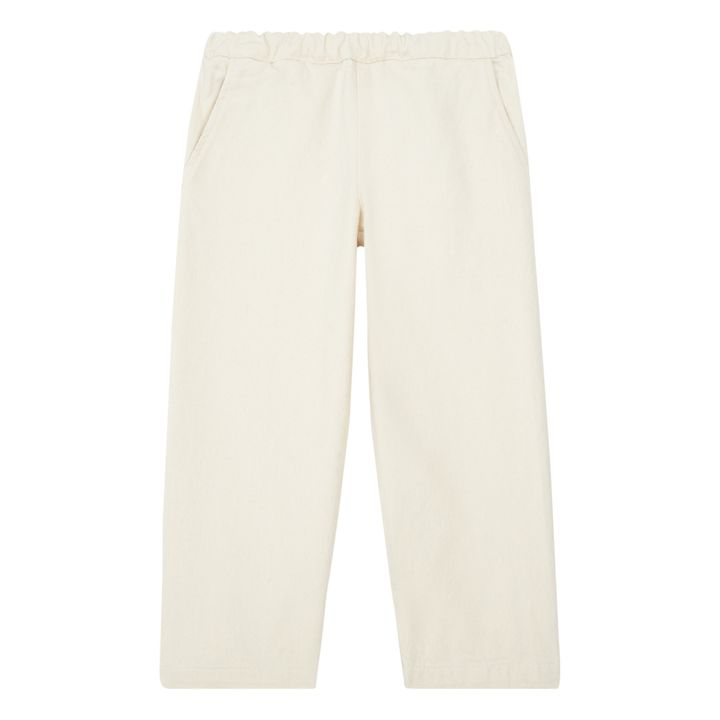 Pantalon Denim Coton Bio Pomelos | Ecru- Image produit n°0