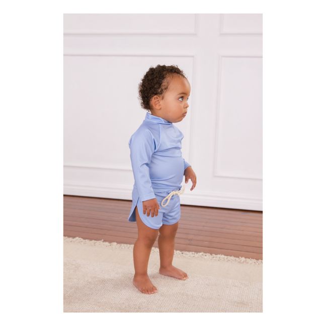 Nella Recycled Nylon Rash Guard T-shirt  | Azzurro