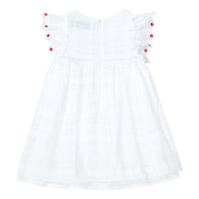 Robe Smockée Brodée Main | Ecru