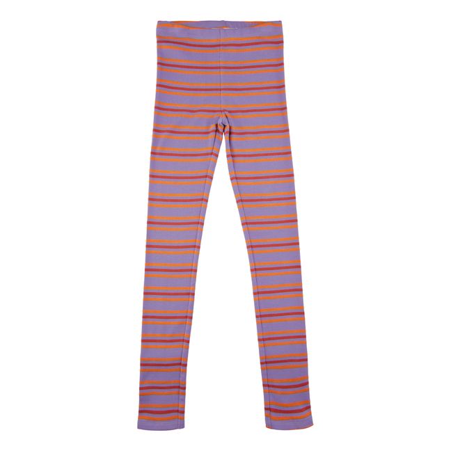 Paula Striped Organic Cotton Legging | Purple
