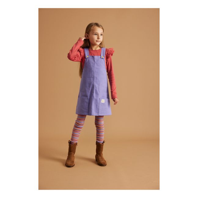 Legging Coton Bio Rayé Paula | Violet