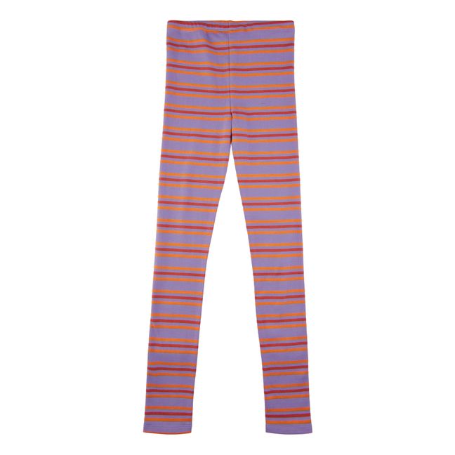 Paula Striped Organic Cotton Legging | Purple