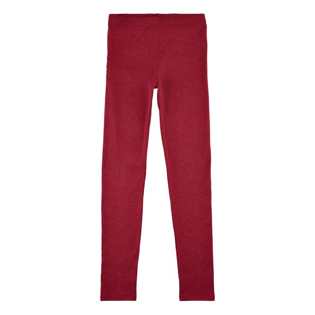 Paula Organic Cotton Spotty Leggings | Rojo Oscuro
