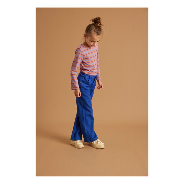 T-Shirt Coton Bio Rayé Bella | Violet