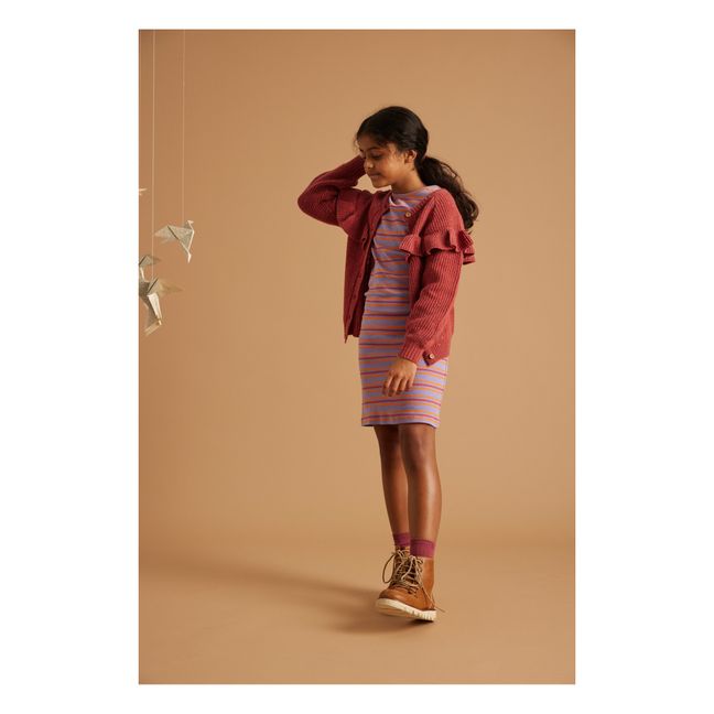 Robe Coton Bio Rayée Bella | Violet
