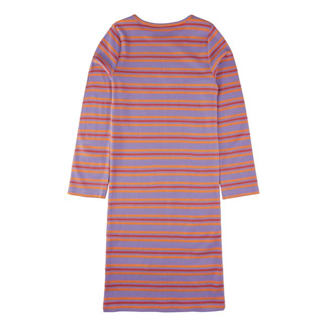 Robe Coton Bio Rayée Bella | Violet