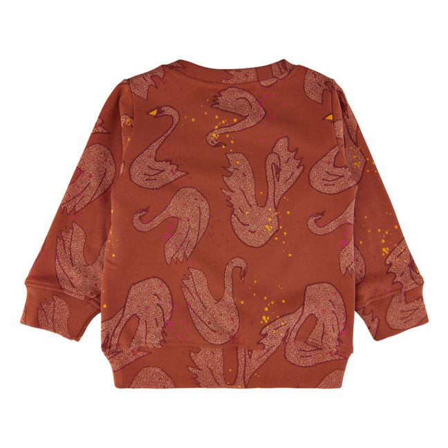 Buzz Swan organic cotton sweatshirt | Terracotta