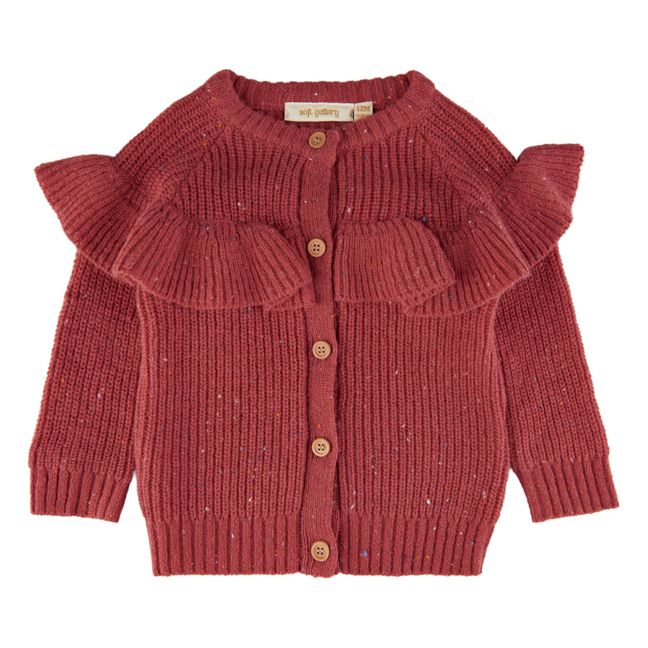 Chaqueta de lana acanalada Jojo | Rojo Frambuesa