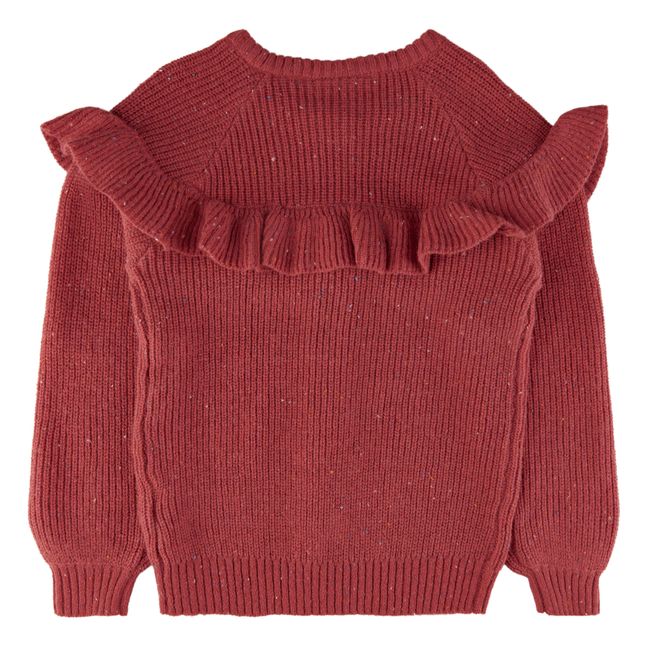 Chaqueta de lana acanalada Jojo | Rojo Frambuesa
