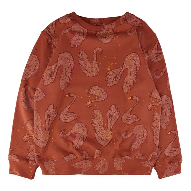 Sweatshirt aus Bio-Baumwolle Schwan Baptiste | Terracotta